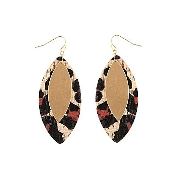 Chic Leopard Print Cork Marquise Earrings MH-CE1899