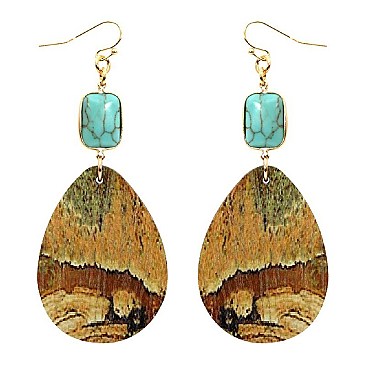 Valuable Semi Wood Teardrop Earrings MH-CE1920