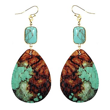 Valuable Semi Wood Teardrop Earrings MH-CE1920
