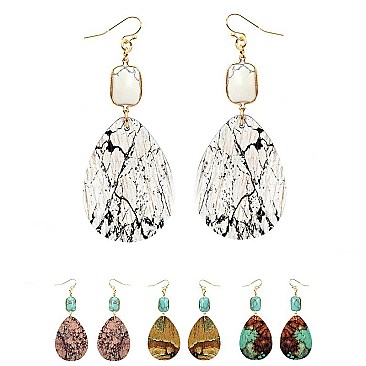 Valuable Semi Wood Teardrop Earrings MH-CE1920