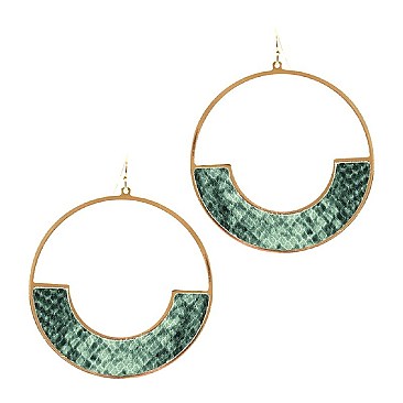 SNAKE PRINT HOOP EARRING