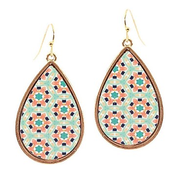 MOROCCAN PATTERN TEARDROP EARRINGS