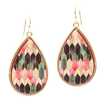 MOROCCAN PATTERN TEARDROP EARRINGS