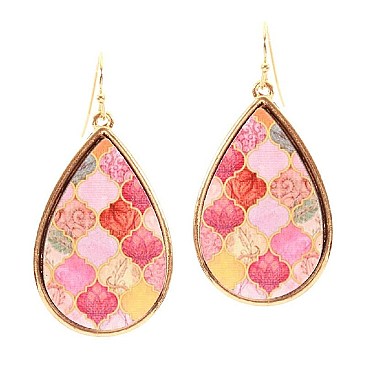 MOROCCAN PATTERN TEARDROP EARRINGS