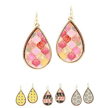 MOROCCAN PATTERN TEARDROP EARRINGS