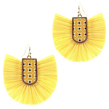 MOROCCAN RAFIA FAN BOHO EARRING