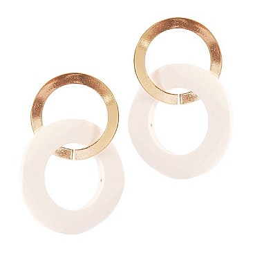 STYLISH LINKED METAL DROP EARRINGS
