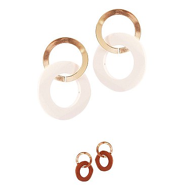 STYLISH LINKED METAL DROP EARRINGS