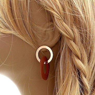 STYLISH LINKED METAL DROP EARRINGS