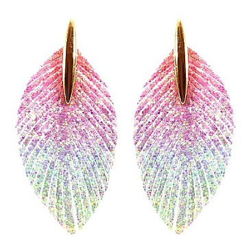 FEATHER GLITTER FRINGE EARRING