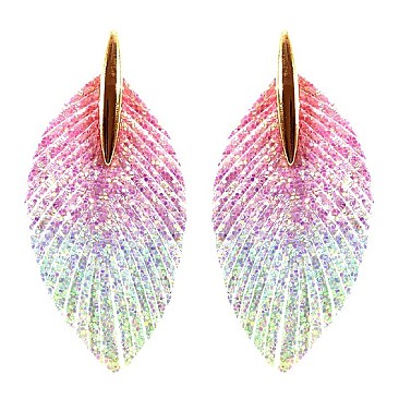 FEATHER GLITTER FRINGE EARRING