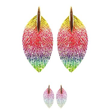FEATHER GLITTER FRINGE EARRING