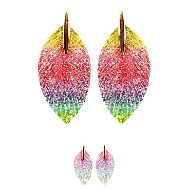 FEATHER GLITTER FRINGE EARRING