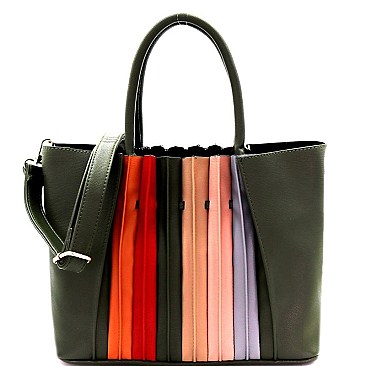 Multi-colored Accordion Accent Bohemian Tote MH-CE7171