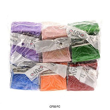 Pack of 12 Mini Coin Purses Shiny Shadow Design