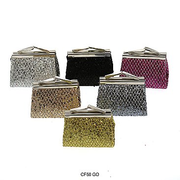 Pack of 12 Mini Coin Purses Shiny and Glitters