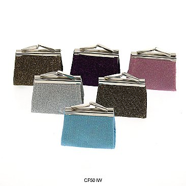 Pack of 12 Mini Coin Purses with Glitters