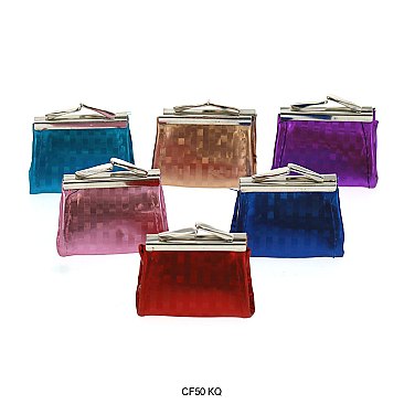 Pack of 12 Mini Coin Purses with Mini Square Design