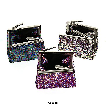 Pack of 12 Mini Coin Purses with Glitters