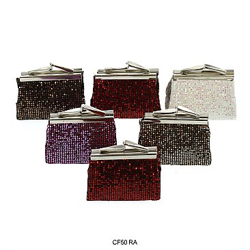 Pack of 12 Mini Coin Purses with Big Glitters