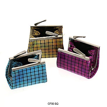 Pack of 12 Mini Coin Purses with Square Design