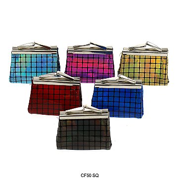 Pack of 12 Mini Coin Purses with Square Design