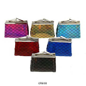 Pack of 12 Mini Coin Purses with Scale Design