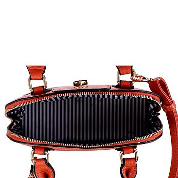 2-Way Padlock Accent Medium Dome Satchel Mini Bag