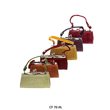Pack of 12 Regular Coin Purses with Crocodile Skin Design