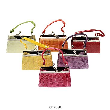 Pack of 12 Regular Coin Purses with Crocodile Skin Design