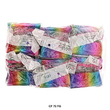 Pack of 12 Regular Coin Purses Rainbow Design