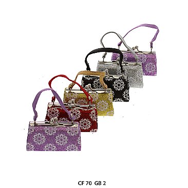 Pack of 12 Regular Coin Purses with Floral Design