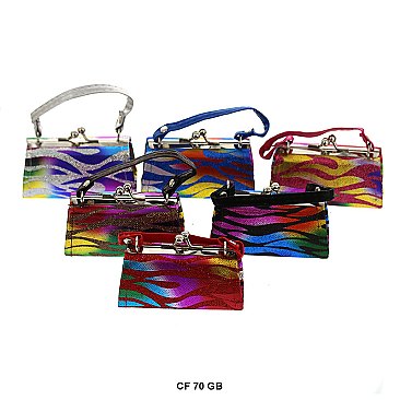 Pack of 12 Regular Coin Purses in Glossy Wave Design