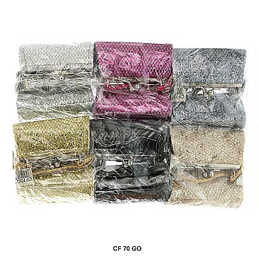 Pack of 12 Regular Coin Purses in Glittery Design