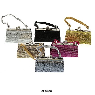 Pack of 12 Regular Coin Purses in Glittery Design