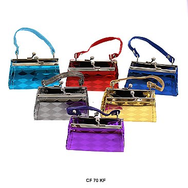 Pack of 12 Regular Coin Purses Diamond Glossy Design