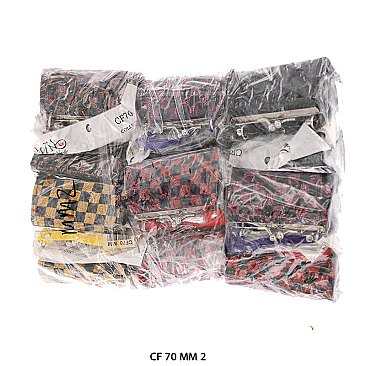 Pack of 12 Regular Coin Purses with Checkered Design