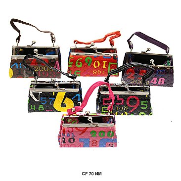 Pack of 12 Regular Coin Purses with Numbers Design