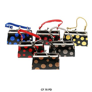 Pack of 12 Regular Coin Purses in Polka Dots Design