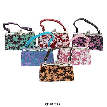 Pack of 12 Regular Coin Purses with Flowers Design