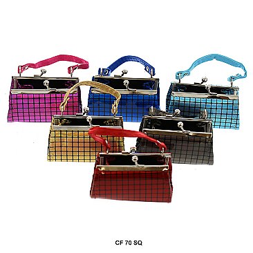 Pack of 12 Regular Coin Purses with Square Design