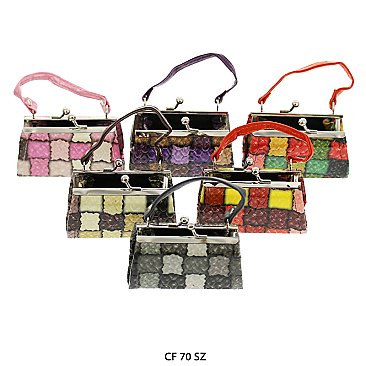 Pack of 12 Regular Coin Purses with Cute Blocks Design