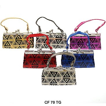 Pack of 12 Regular Coin Purses with Triangle Design