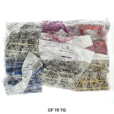 Pack of 12 Regular Coin Purses with Triangle Design