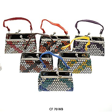 Pack of 12 Regular Coin Purses with Braid Design