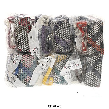 Pack of 12 Regular Coin Purses with Braid Design