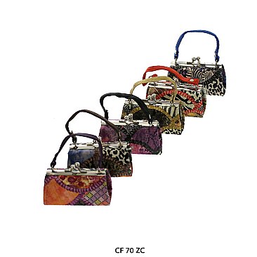 Pack of 12 Regular Coin Purses with Animal Print Design