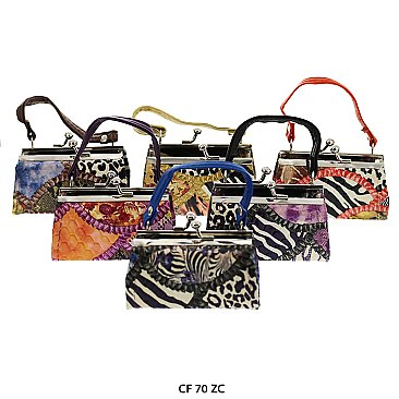 Pack of 12 Regular Coin Purses with Animal Print Design