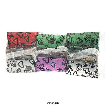 Pack of 12 Large Coin Purses  in Heart Design
