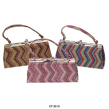 Pack of 12 Large Coin Purses in Aztec Design